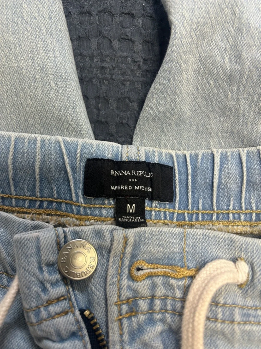 Banana Republic Light Blue Drawstring Denim Joggers - Picture 2 of 3